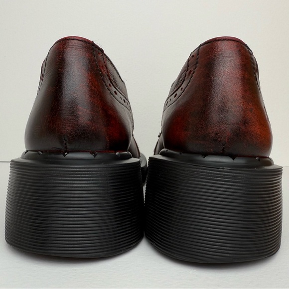 Vintage Dr. Martens Oxblood Ruboff Red Black Wingtip Wedge Oxfords UK 4 - Picture 11 of 16